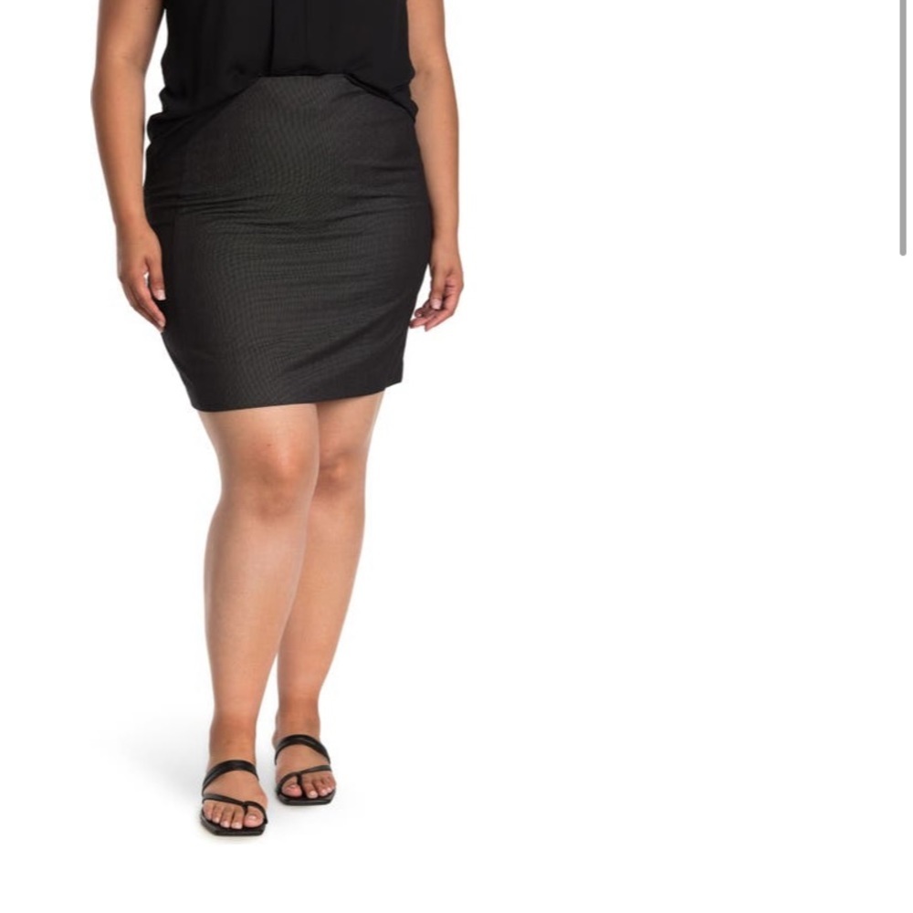 New Grey Amanda + Chelsea Mini Skirt Tight Short Stetch Plus 18W Basics Neutral